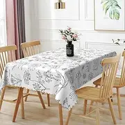 TTQYFNM 70x90inches Rustic Home Floral Tablecloth Botancial Plants Print Farmhouse Oblong Table Cloth Stain Resistant Waterproof Table Cover for Dining Room Kitchen Indoor Outdoor Picnic Party Decors