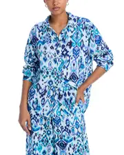 Echo Supersoft Gauze Ikat Shirt Swim Cover-Up