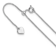 30 Inch Sterling Silver Adjustable .95mm Round Box Chain