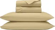 Real 800 Thread Count, 100% Organic Cotton Sheet Set [4 PC- California King Size, Taupe Color] Bedsheet Sets, Fit Mattress Upto 12" Deep Pockets