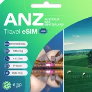 Australia + New Zealand (ANZ) Travel eSIM, Prepaid SIM, 3-30 Days, 3GB-20GB