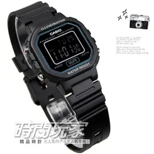 CASIO 精緻運動感 LA-20WH-1B 人氣電子錶 膠帶 電子錶 女錶 童錶 (黑/藍色)【時間玩家】