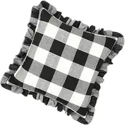 TEMPNAP Pillow Case Pillow Cover Pillow Protector Ruffle Edges for Bedroom Living Room Home Decor Black