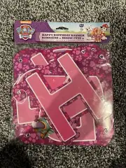 Paw Patrol Happy Birthday Party Banner 6.5 Feet Nickelodeon Pink