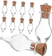 KAILIKETIY 10Pcs Mini Glass Wishing Bottles with Cork Lids DIY Drift Bottles for Crafts Tiny Jars for Wishes for Home Decor Party Favors and