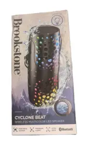 Wireless Multicolor LED Speaker Brookstone Cyclone Beat MIB