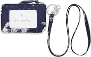 Vera Bradley Women's Performance Twill Zip Id Case and Lanyard Combo, Blooms and Branches Navy, One Size