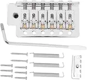 Guitar Tremolo Bridge, Guitar Tremolo Bridge Set Single Locking Vibrato Bridge Tailpiece with Solid Firm Durable Own Mounting Accessories for Guitar(silver)