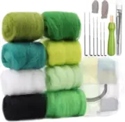 Zlulary 8 Colors Felting Wool, Needle Felting Wool, Wool Roving for Needle Felti