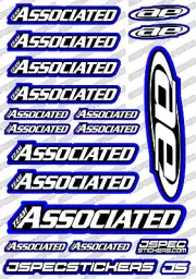 ASSOCIATED RC TEAM STICKER SHEET RK EDITION DECAL RC BUGGY RC10 AE CUSTOM BLUE