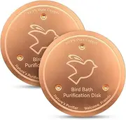 Mellbree 2-Pack Copper Bird Bath Cleaner Disk, 0.6mm Thick 99.9% Pure – Durable 3-Point Base, Garden Water Maintenance Solution