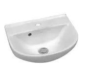 410*325*185mm Windsor Ceramic 1 Taphole Compact Wall Basin With Waste