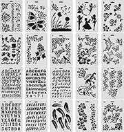 EMSea 20pcs Flower Stencil for Painting Drawing Templates Flower Butterfly Floral Templates Reusable Painting Stencils for Drawing on Wood Canvas Floor Wall Home Decor