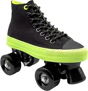SSJJTT Roller Skates for Men and Women Canvas Roller Blades Adult Casual Breathable Four Wheels Quad Skates for Outdoor and Indoor Cowhide