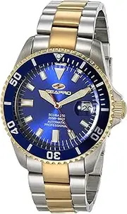 [Seapro] Men's Scuba 200 Automatic Camping Watch with Stainless Steel Strap, Silver, 22 (Model: SP4327)