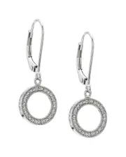 Silver 0.04 ct. tw. Diamond Circle Earrings