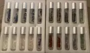 Gemstone Roller Ball Glass Bottle W/ Stones Crystals inside 10 ml