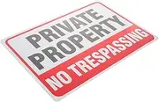 iplusmile Private Property No Trespassing Sign Reflective Aluminum Warning Board for Use for Outdoor Security and Visitor Control
