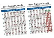 BIUDECO 4 String Bass Chord Chart Guitar Exercise Diagram Large Size Beginner's Tool