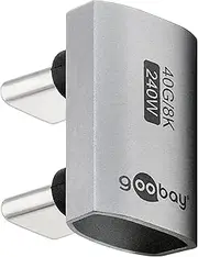 goobay USB-C Adapter 240 W 40 Gbit Extension 180° U-Shape USB4 (Male to Male) / USB 4.0 Adpter 8K @ 60 Hz, Backward Compatible USB 3.1, USB 2.0/74446