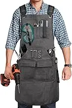 UUP Woodworking Apron for Men 20 oz Work Apron for Men with 9 Tool Pockets, Heavy Duty Waxed Canvas Apron