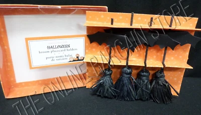4 Pottery Barn Kids Halloween Broom Stick Witch Place Card Holders Party Dining