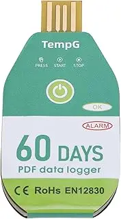 USB Temperature Data Logger, IP67 Water Disposable PDF Temperature Data Logger for Cold Chain Transportation, 18000 Data Capacity (60 Days)