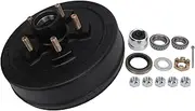 10 Inch Trailer Brake Hub Drum, Universal Brake Hub Drum Accessories, 5 Bolts Heavy Duty 5 On 4.5in Brake Hub Assembly Replacement for 3500 Lbs Trailer Axles (Brake Drum Kit)