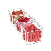 3Pack Fridge Organizer Drawer Divider Cube Pull-Out Bins Clear Food 3 Dividers