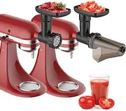 Fruit & Vegetable Strainer Attachment Set for Kitchenaid Stand Mixer, Includes Food Grinder Attachment with Sausage Stuffer Tubes and Juicer Auger, Meat Grinder Attachment for Kitchenaid by InnoMoon
