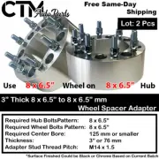 2x 3" Thick 8x6.5" (8x165.1mm) Wheel Adapter Spacer Fit 8Lug Sierra Savana Yukon