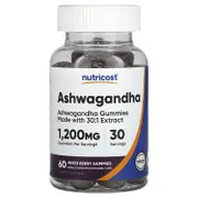 Nutricost, Ashwagandha Gummies, Mixed Berry, 60 Gummies (600 mg per Gummy)