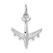14K White Gold 3-D Airplane Charm