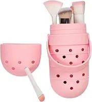 Makeup Brush Case | Hole Shoe Shape Soft Silicone Portable Brush Holder,Cosmetic Make up Bag Pouch Storage Case for Home