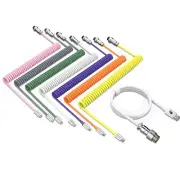 USB C Cable Custom Coiled Spring Metal Aviator For PC Mac PS4 Xbox Keyboard