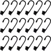 20 Pcs 1/4 Inch Plastic-Coated Bungee Shock Cord Hook Spiral Wire Hooks End
