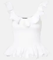 [Susan Fang] Susan Fang Ruffled cotton top AU 14 white