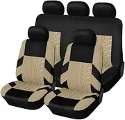 Car seat Cover Car Seat Covers for Tucson 1.6, Front Rear Covers Protector with Airbag Compatible, Car Seat Covers Seat Cushion Protector,Red/F(Beige/B)