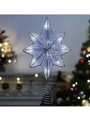 Lewondr Christmas Star Tree Topper with Lights,16.5 Inch Battery Powered