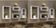 Wall Cube Shelves 8 pcs White,Floating Wall Shelves for Wall Decor Contemporary Cube Storage Display Shelf High Gloss MDF Wall Shelves, Home Decor