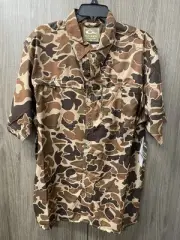 Drake Short Sleeve 8-Shot Flyweight Shirt Old School Large AD9500-016-3 Camo NWT