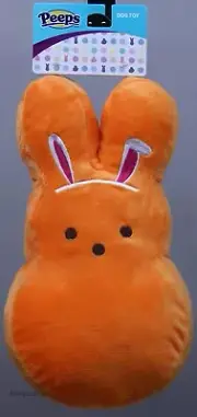 Peeps 10 in Orange w/Ears Stitch Plush Bunny Squeaker Dog Pet Toy NWT
