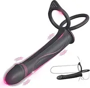 Anal Couples Male Adult Sex Toys - Strap On Anal Dildo with Vibrating Cock Ring, Vibrating Anal Butt Plug Penis Sleeve Vibrator Sex Toy 10 Vibrations, Double Dildo for Men Couple Women Pleasures