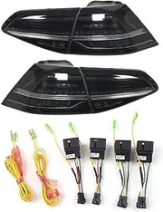 Taillights Assembly R-Look Full LED Dynamic Tail Lights Turn Signal Lamp Compatible With VW Golf MK7/7.5 GTD R 2013-2020(Smoked)