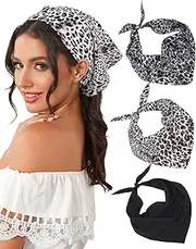 [AWAYTR] Triangle Head Scarf Hair Bandanas for Women Bandana Headband Scarf Tie-Back Head Coverings Headscarf for Girls