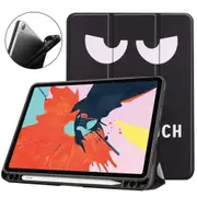 For iPad Air 10.9in (2020) Case, Drawing PU Leather Cover, 3-Fold Stand, Sleep/Wake Function, Pen Slot, Big Eye Me