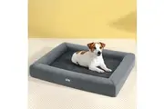 i.Pet Pet Bed Dog Cat Large Calming Soft Sofa Cushion Egg Crate Washable Grey