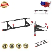 Black Multi-Gym Doorway Pull Up Bar - Complete Upper Body Exercise System