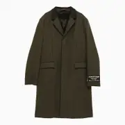[Acne Studios] Single-breasted Wool-blend Military Coat 48 IT Green