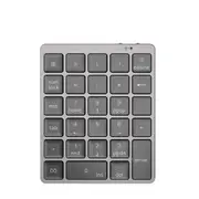 Aluminum Alloy 28 Keys Bluetooth Wireless Numeric Keypad with More Function Keys 140mAh Mini Numpad for Accounting tasks